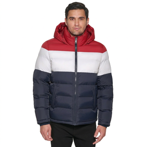 Veste matelassée décontractée d'hiver pour homme, vêtements d'extérieur personnalisés avec col montant et logo frontal, nouvelle arrivée, design à bulles - Product Image 1