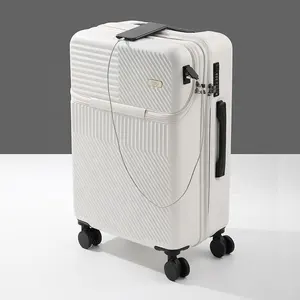 कस्टम डिजाइन ले जाने-Ons सूटकेस यात्रा सामान ट्रॉली टीएसए ताला प्रकाश 20 22 24 26 इंच कैंडी यूनिवर्सल पहिया सूटकेस सामान