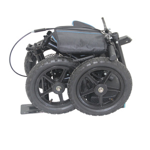Aide à la mobilité pneumatique en acier noir de 12 pouces, genouillère pliante à quatre <span class=keywords><strong>roues</strong></span> avec amortisseur pour tous les terrains - Product Image 4