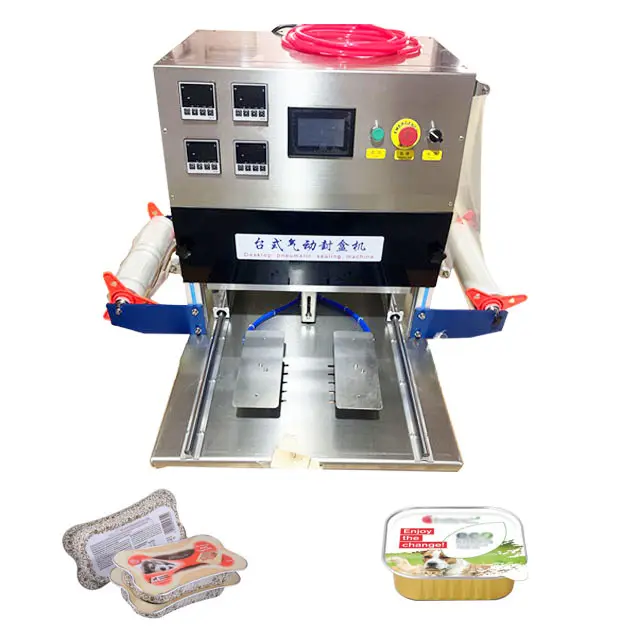 Sistema de cierre de concha semiautomático, sellador de bandeja de vasos de plástico MAP, máquina de embalaje para frutas, verduras, arándanos, 2017