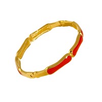 Bracelet à maillons en bambou effet goutte d'huile, nouveau modèle très demandé - Design simple et unique, bracelet géométrique 18 carats, ne se décolore pas