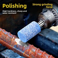 Disco de Pulir Pequeño de Corindón Azul, Piedra de Afilar de 3mm con Mango, Broca para Desincrustación y Pulido de Moldes Metálicos, para Taladros Eléctricos, 100 Unidades Mixtas