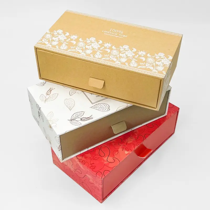 Recycled Elegant Jewelry Box Gift Packaging Custom Logo Slide Drawer Cardboard Box With Foam