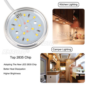 ไฟสปอตไลท์ LED สีขาว 12V สำหรับตกแต่งภายในรถยนต์ 6 ชิ้น ไฟอ่านหนังสือสีขาว สำหรับรถตู้ VW T4 T5 แคมป์เปอร์แวน คาราวาน มอเตอร์โฮม RV - Product Image 3