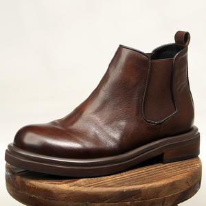 Nouvelles bottines Chelsea formelles en cuir véritable pour l'hiver et l'automne, légères et faciles à enfiler - Product Image 1