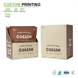 Cajas <span class=keywords><strong>de</strong></span> Sobres <span class=keywords><strong>de</strong></span> Café Kraft Personalizadas con Sabor a Chocolate con Almendras y Cereza Tostada para Exhibición en Tiendas, Venta al por Mayor y Suministro a Granel - Product Image 1
