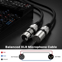 Câbles de microphone tressés personnalisés de haute qualité, couleur au choix, 3 broches XLR mâle vers XLR femelle, câble audio équilibré XLR pour mixeur de microphone