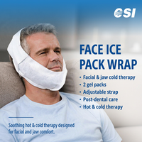 Compresse de gel réutilisable CSI pour les joues, chaude ou froide, en tissu non tissé, avec sangle de fixation réglable