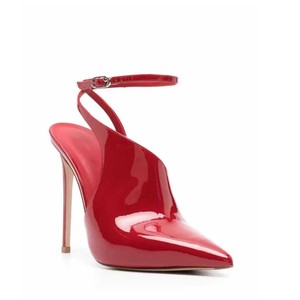 Sandalias Rojas de Tacón de Aguja con Punta en Pico para Mujer, Primavera 2024, Nuevo Estilo, Zapatos de <span class=keywords><strong>Charol</strong></span> <span class=keywords><strong>Rojo</strong></span>, Tacón Personalizado de Diseñador - Product Image 4