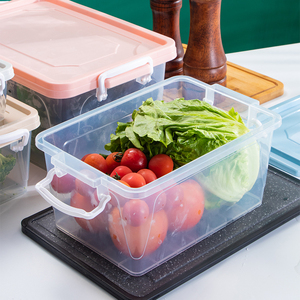 Retangular <span class=keywords><strong>container</strong></span> thực phẩm BPA miễn phí tủ lạnh lưu trữ Hộp tủ lạnh Organizer nhựa thực phẩm <span class=keywords><strong>container</strong></span> lưu trữ thực phẩm có nắp đậy - Product Image 4