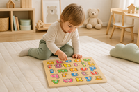 Montessori blok abjad Puzzle kayu cerdas mengeja permainan mainan pendidikan untuk anak-anak