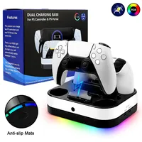 Station de charge pour manette compatible avec PS5 et Edge, station de charge rapide avec câble pour manette PS5/EDGE