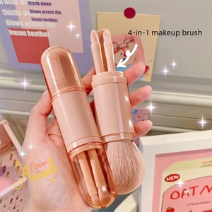 Retractable <b>Makeup</b> <b>Brush</b> Set 4 in 1 Travel <b>Makeup</b> <b>Brushes</b> with Protective <b>Case</b> Soft Powder Blush <b>Brush</b> for Women Girls - Product Image 2