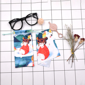 <span class=keywords><strong>Microfibre</strong></span> en tissu souple <span class=keywords><strong>pour</strong></span> lunettes, poche de nettoyage, cordon de serrage, lunettes, sac de rangement avec logo - Product Image 6