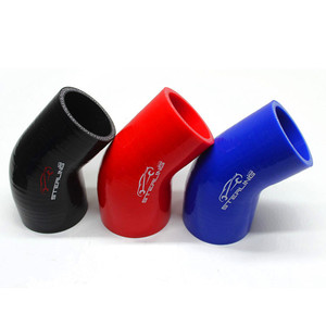 Customized size and <span class=keywords><strong>colored</strong></span> kurze flex intake 45 degree elbow reducer <span class=keywords><strong>silicone</strong></span> intercooler couplers <span class=keywords><strong>rubber</strong></span> hose for car - Product Image 2