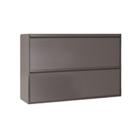 A Large Modern Minimalist Metal <strong>Shoe</strong> Cabinet for Factory Direct Sale, in Dark Gray, with Two Layers.