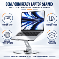 360° Draaibare Aluminium Laptopstandaard, Verstelbare Ergonomische Notebook/Tablet Houder, geventileerd, Bureaustandaard, OEM ODM Groothandel