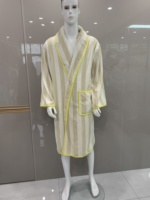 Hilo de algodón puro teñido Terry Cloth Albornoz Jacquard Checker Pattern Absorbente Spa Robe