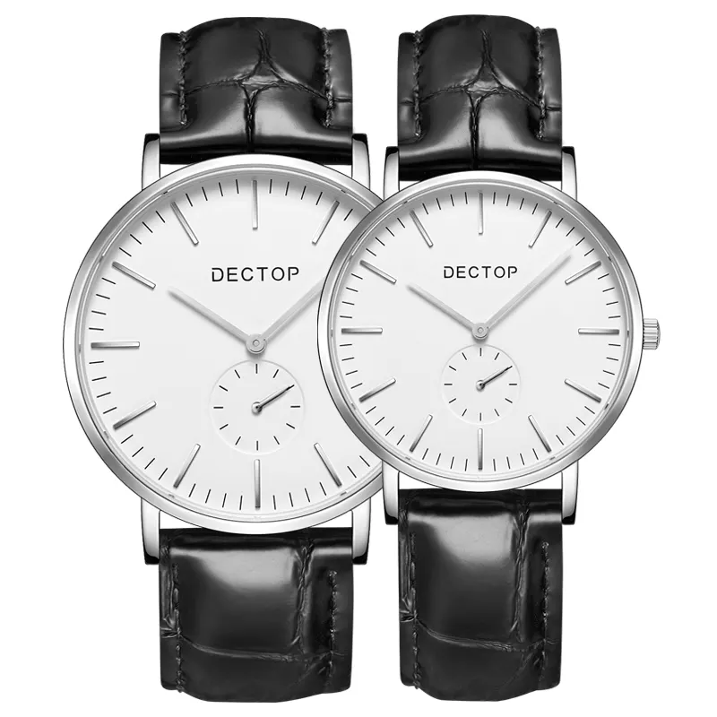 Fashion Casual Women Men Creative Watch Leather Band Couple Clock Couple's Quartz Wrist Watches