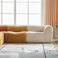 Sofá Seccional Modular Convertible en Forma de L, Moderno, de Cuatro Plazas, Extensible, con Espacio de Almacenamiento Grande, Cojines Otomanos