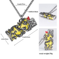 Punk Hip Hop Fumer Briquet Titane Acier Hommes Collier