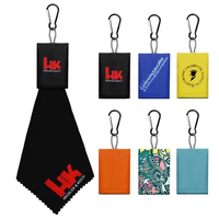 Ranguo Customizable Square Microfiber Cleaning Cloth Keychain Eco-Friendly Reusable Folds Compact for Glasses Screens