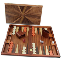 RUNAN Ensemble de Backgammon International de Luxe de Haute Qualité en Bois Shabili, Plateau d'Échecs Personnalisable avec Logo et Couleurs, Éducatif et Compétitif