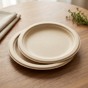 Assiettes en papier jetables rondes très résistantes, résistantes à l'huile et à l'humidité, vaisselle de service alimentaire pour hamburgers, pâtes, pizzas, repas - Product Image 2