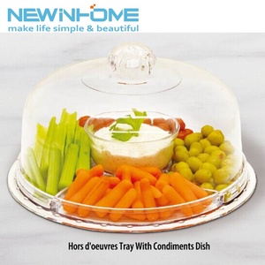 Hot bán acrylic đa chức năng bánh đứng với mái vòm nắp bìa đa chức năng phục vụ Platter và bánh tấm - Product Image 3
