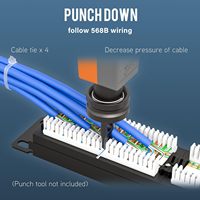 Panneau de brassage Cat6 24 ports Système de gestion des câbles réseau Keystone RJ45 10Gbps pour montage en rack ou mural
