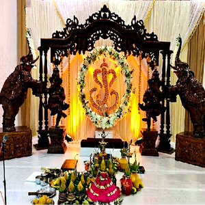 Grand Wedding Occasion Stage Decoration Traditional Poruwa Ceremony Wedding Stage Unique <b>Elephant</b> Theme Wedding Stage <b>Decor</b> - Product Image 1