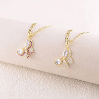 Collar con Colgante de Mariposa, Joyería Fina con Circonita Cúbica, Accesorios para Mujer, Joyería Nueva 2025, Venta al por Mayor