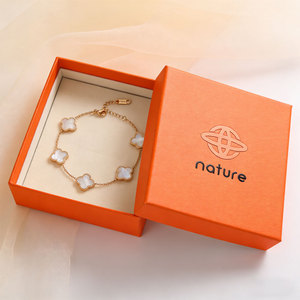 Boîte rigide en deux parties avec couvercle et base séparés, vente en gros, emballage carré en papier pour bijoux et bracelets avec insert - Product Image 2