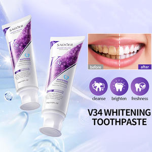 OEM venta al por mayor SADOER coreano Herbal <span class=keywords><strong>V34</strong></span> Color <span class=keywords><strong>Corrector</strong></span> dientes cuidado bucal producto Blanqueamiento Dental pasta de dientes para limpieza de dientes - Product Image 1