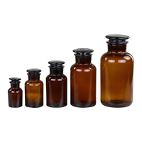 Bocaux en verre ambré de 250 ml avec couvercle en plastique pour le stockage du sucre, haute qualité