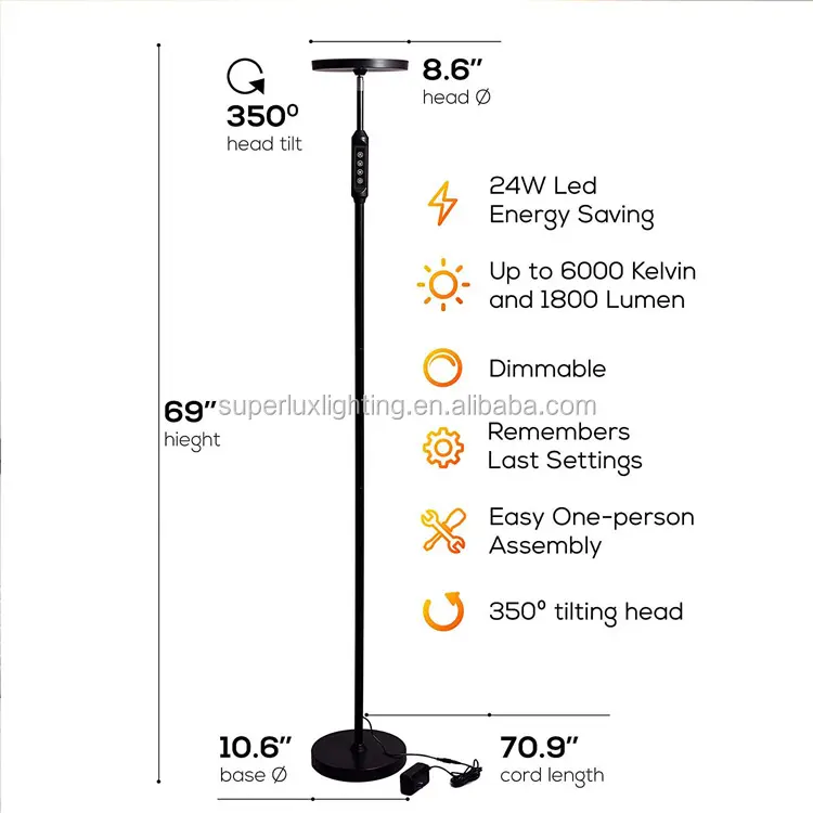 Lampada da terra a led moderna a led con timer