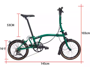 Nane TRI-FOLDING bisiklet T9C-349 9 hız çelik çerçeve klip fren katlanabilir hafif 16 inç katlanır bisiklet - Product Image 6
