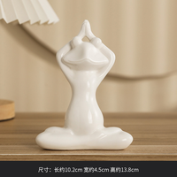 Ornement en céramique porcelaine blanche créative kung fu Yoga grenouille ornement décoration de bureau bureau décoration douce artisanat