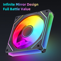 SNOWMAN ARGB Ventilateur de refroidissement Infinity Mirror Design Haut débit d'air Ventilateur de boîtier d'ordinateur Gaming PC 12V CPU Cooler Radiateur PWM Ventilateur