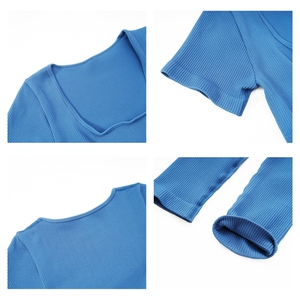 Fil haute résistance à manches courtes Fitness Sportswear vêtements serrés sans couture une pièce Yoga costume femmes combinaisons combishorts - Product Image 6