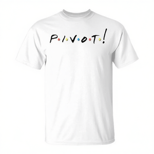 Pivot Friends T-Shirt <b>White</b> Short Sleeve Unisex Cotton Graphic <b>Tee</b> - Product Image 2