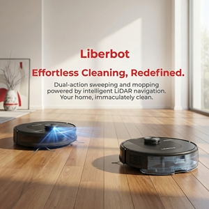 Liberbot - Aspiradora Robótica Eléctrica de Alta Calidad con Filtro HEPA, Motor sin Escobillas con Giroscopio, Control por Aplicación, Función de Limpieza en Seco y Húmedo - Product Image 3