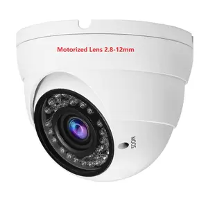 模拟闭路电视摄像机高清1080P (TVI/AHD/CVI/CVBS室外安全圆顶摄像机，带2.8毫米12毫米自动对焦变焦镜头