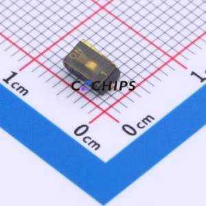 DSHP01TJGET DIP Switch SMD,2.9x5.4mm Switch Flat Toggle, Groove Type Single Pole Single Throw 1 J-Lead - Product Image 1