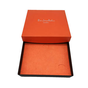 Caja de Joyería de Lujo Ecológica con Certificación FSC, Diseño Cuadrado de Dos Piezas con Apertura Deslizante, Color Naranja, Personalizable para el Día de San Valentín - Product Image 1