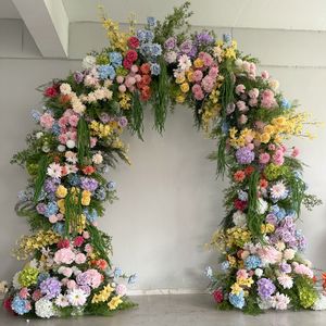 Fournitures de décoration d'événements, fleurs colorées, bouquets de <span class=keywords><strong>mariée</strong></span>, hydrangeas verts, fleurs artificielles, toiles de fond, arche florale pour mariage - Product Image 1