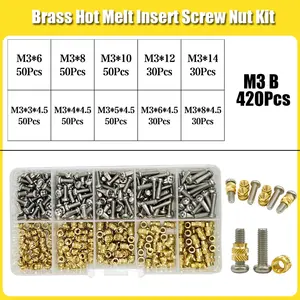 น็อตสแตนเลสแบบหลอมร้อน 420/500 ชิ้น รุ่น TS100 น็อตทองเหลืองแบบหลอมร้อนสำหรับเชื่อม หัวเกลียวใน น็อตแบบเสียบ - Product Image 3