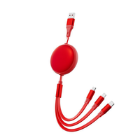 Cable de Carga Múltiple 3 en 1, Cable de Carga Retráctil para Automóvil con Puertos Tipo C/L/Micro USB para iPhone