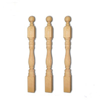 Vente chaude piliers de main courante en bois CNC sculpture conception de pilier en bois pour balustrade d'escalier