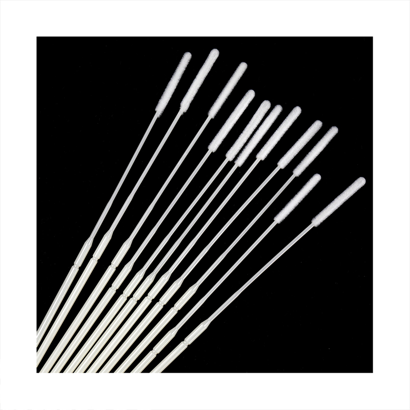 Образец длинной пластиковой палочки, нейлоновый Флокированный образец, индивидуальная коллекция, медицинский Пробоотборник для теста на горло